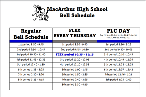 bell schedule
